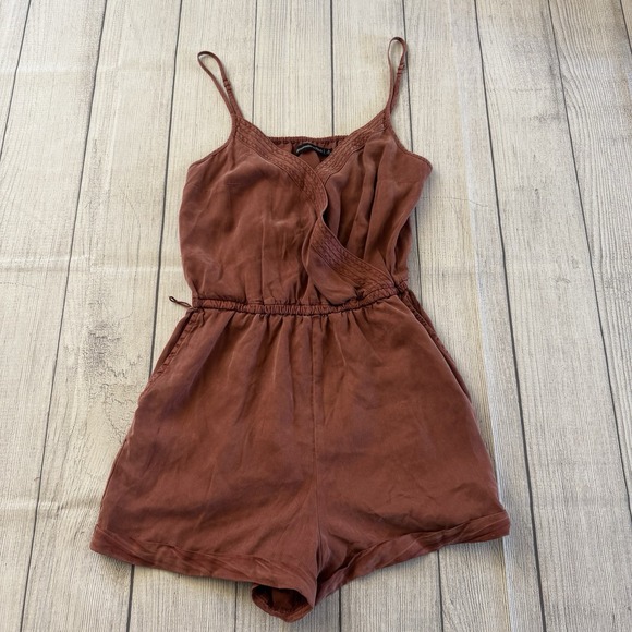 Abercrombie & Fitch Surplice Jumpsuit Womens Small Burnt Orange V-Neck - Picture 1 of 4